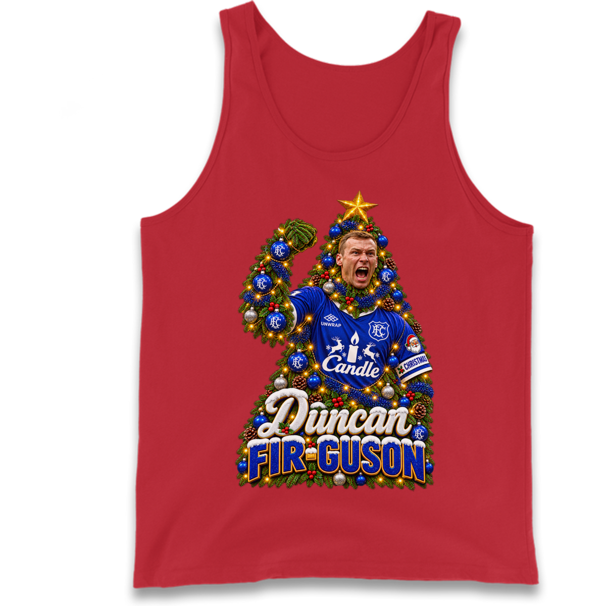 Duncan Ferguson Everton Christmas Tank Top