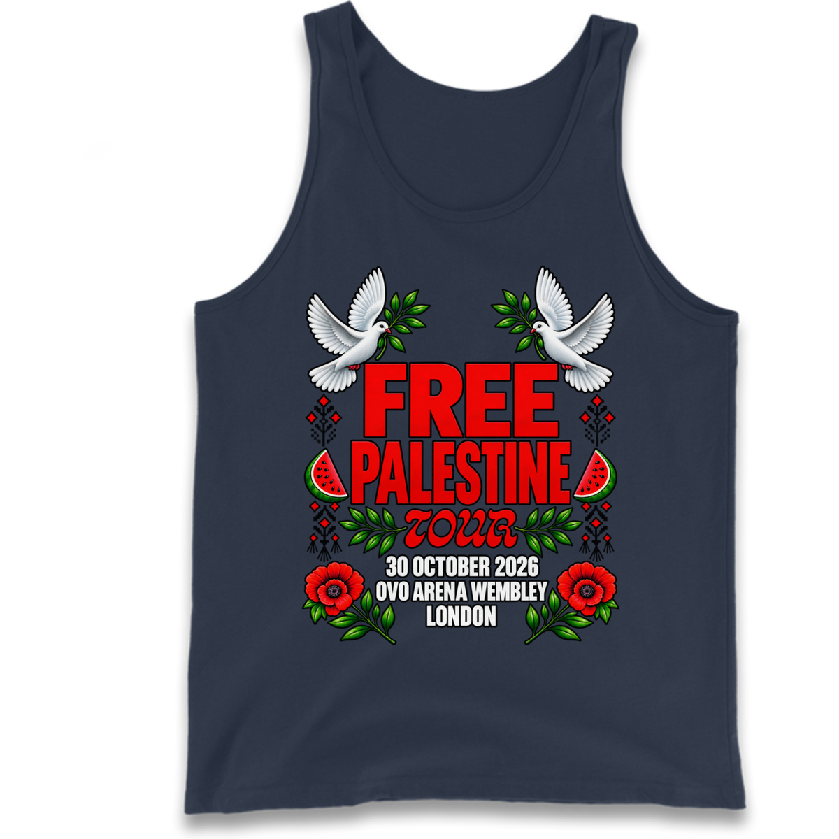 Macklemore and Friends Free Palestine Tour London 2026 Tank Top