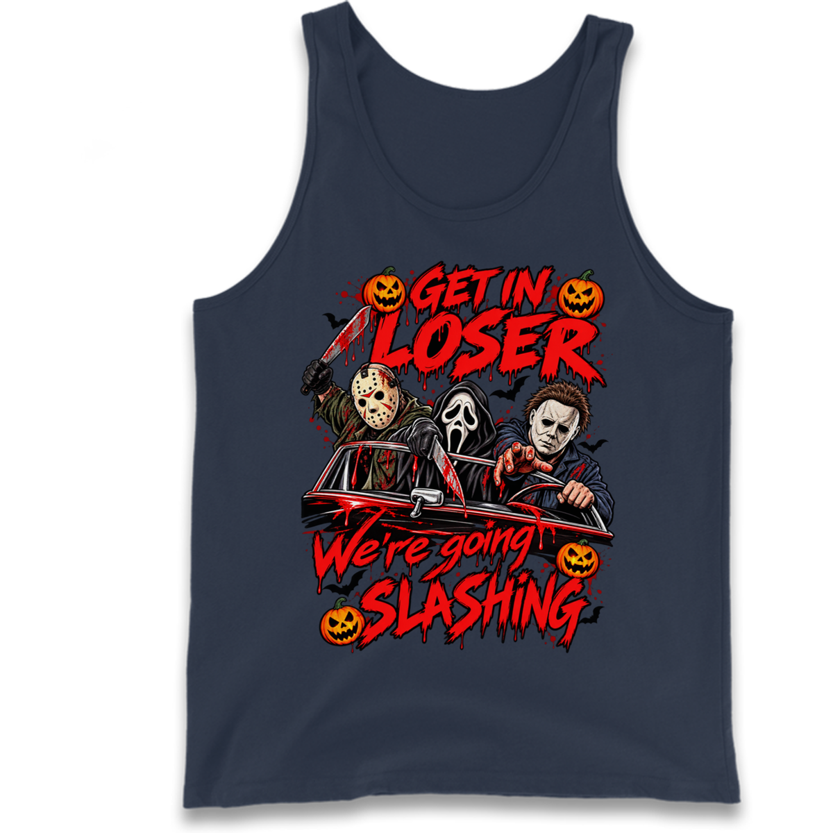 Retro Horror Movie Halloween Slasher Villains Tank Top