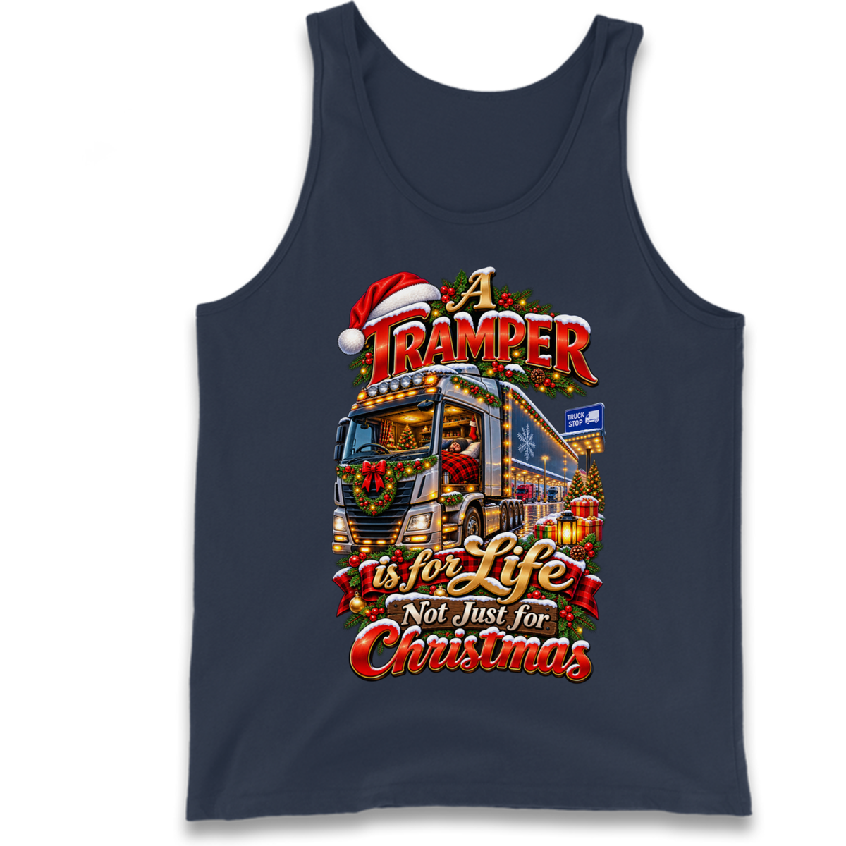 Trucker Christmas Tank Top