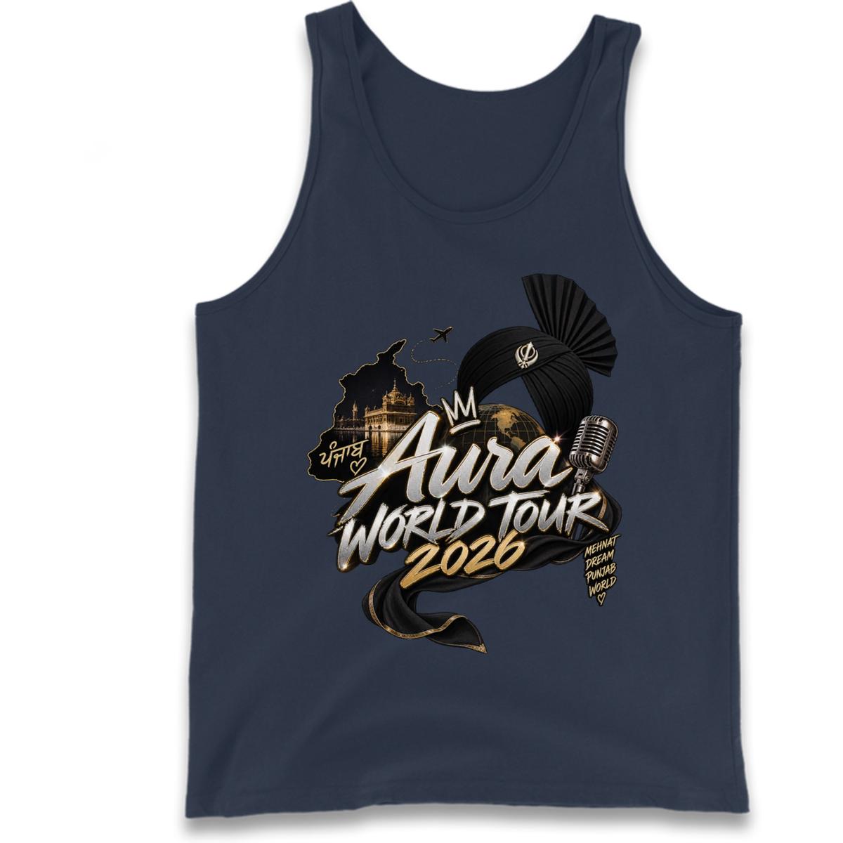Diljit Dosanjh Aura World Tour 2026 Tank Top