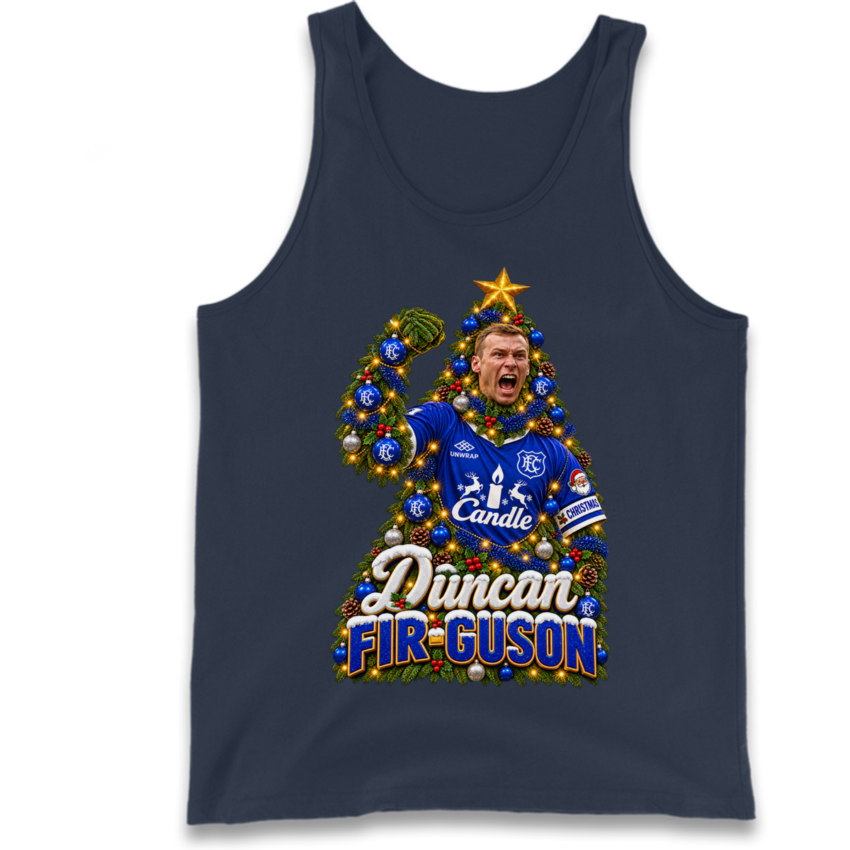Duncan Ferguson Everton Christmas Tank Top