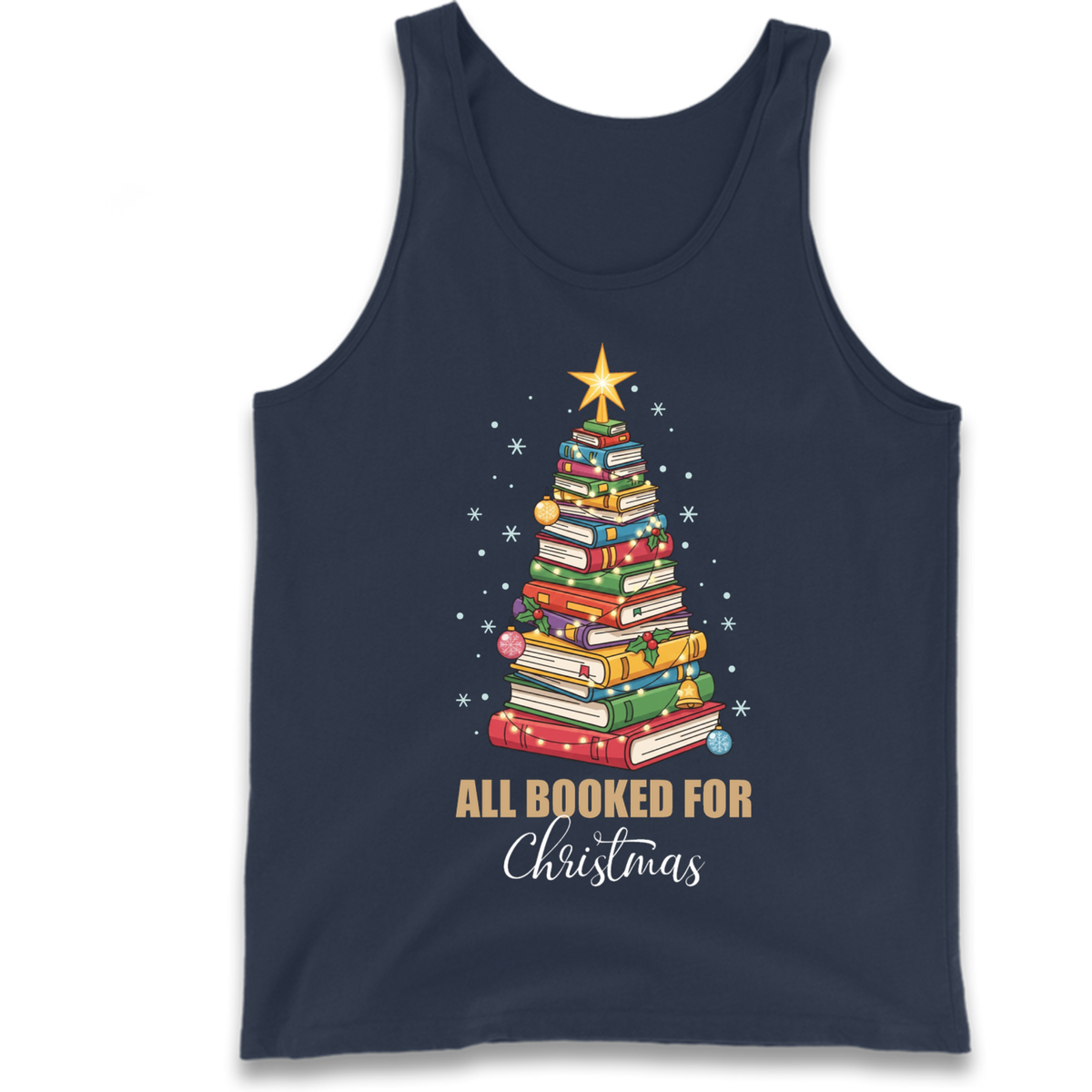 Book Tree Christmas Tank Top