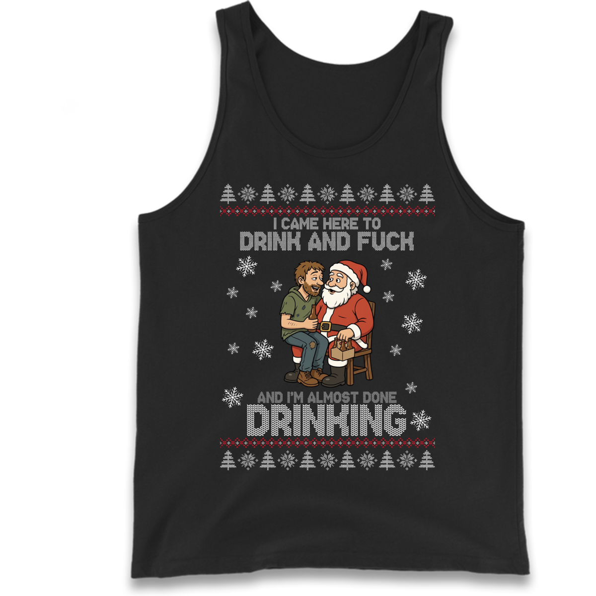 Rude Santa Graphic Tank Top