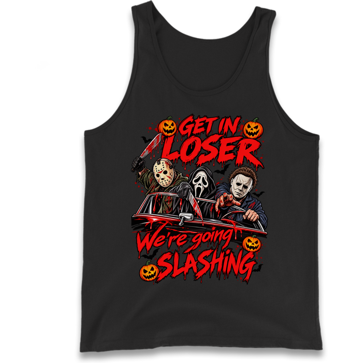 Retro Horror Movie Halloween Slasher Villains Tank Top