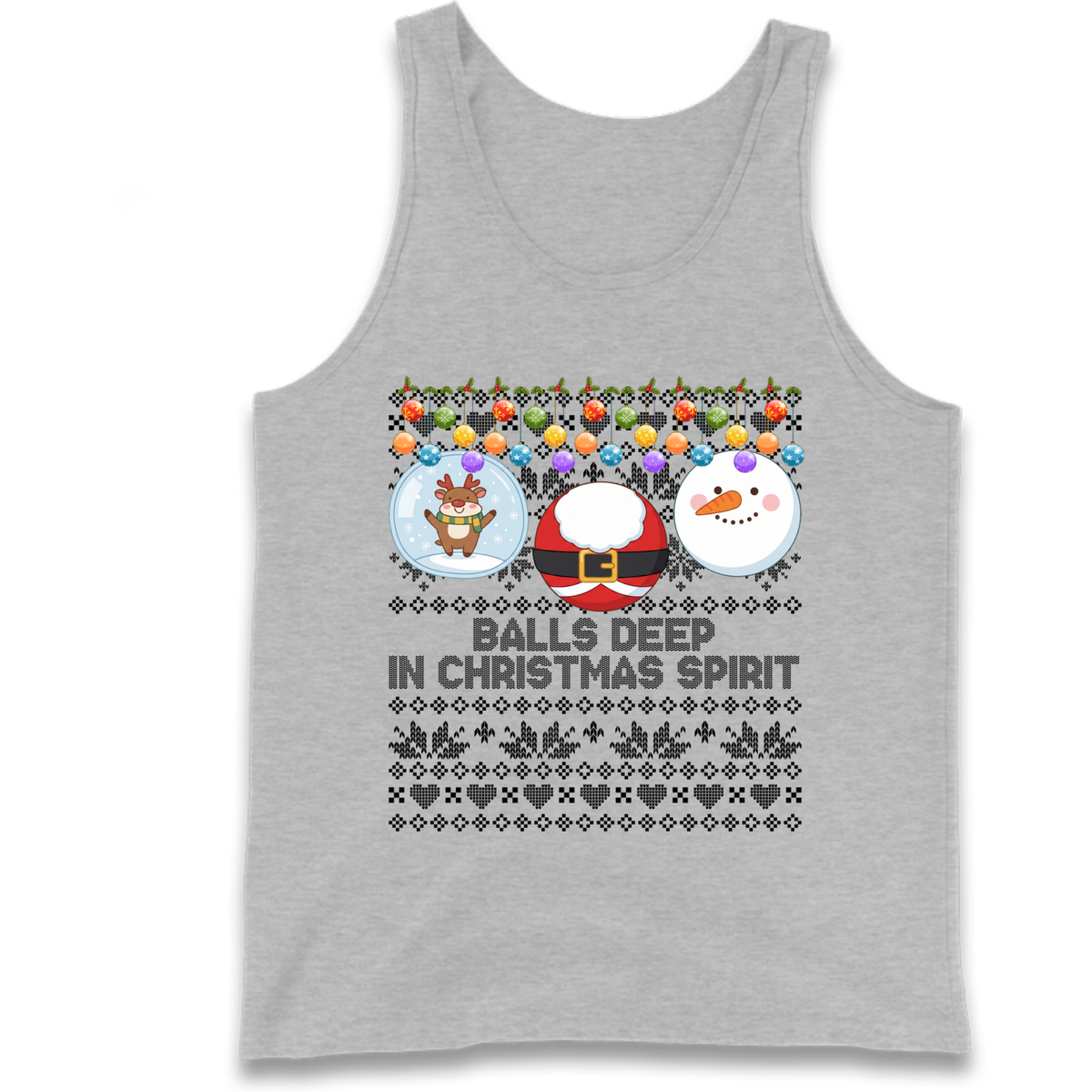 Balls Deep in Christmas Spirit Christmas Jumper Tank Top