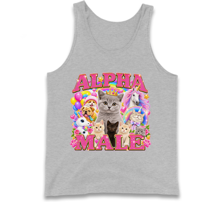 Alpha Male Funny Kitten Unicorn Tank Top