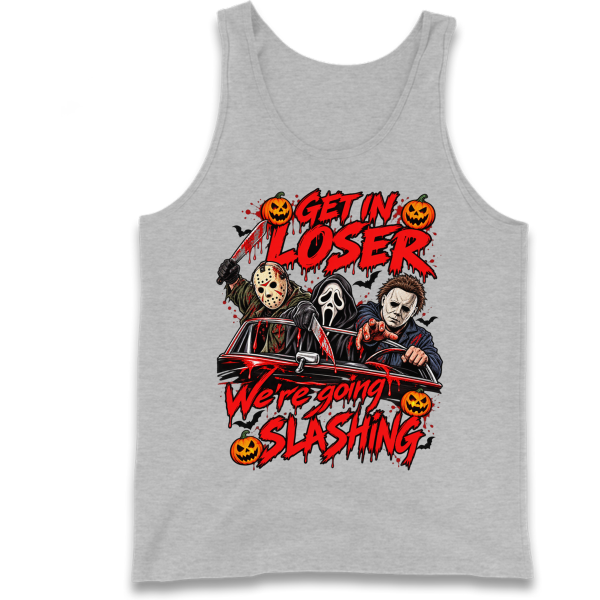 Retro Horror Movie Halloween Slasher Villains Tank Top