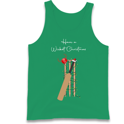 Cricket Bat Graphic Christmas Tank Top