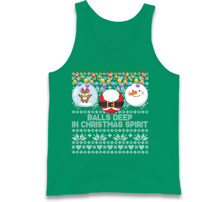 Balls Deep in Christmas Spirit Christmas Jumper Tank Top