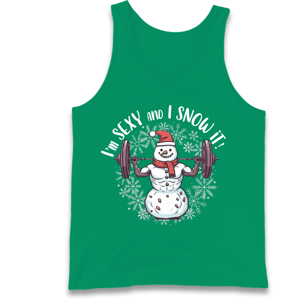 Gym Snowman Graphic Christmas Tank Top