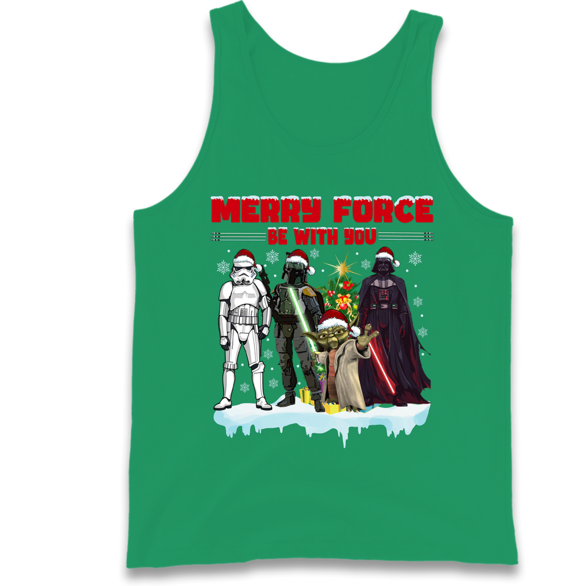 Merry Force Be With You Christmas Tank Top