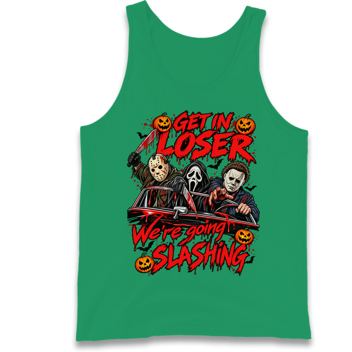 Retro Horror Movie Halloween Slasher Villains Tank Top