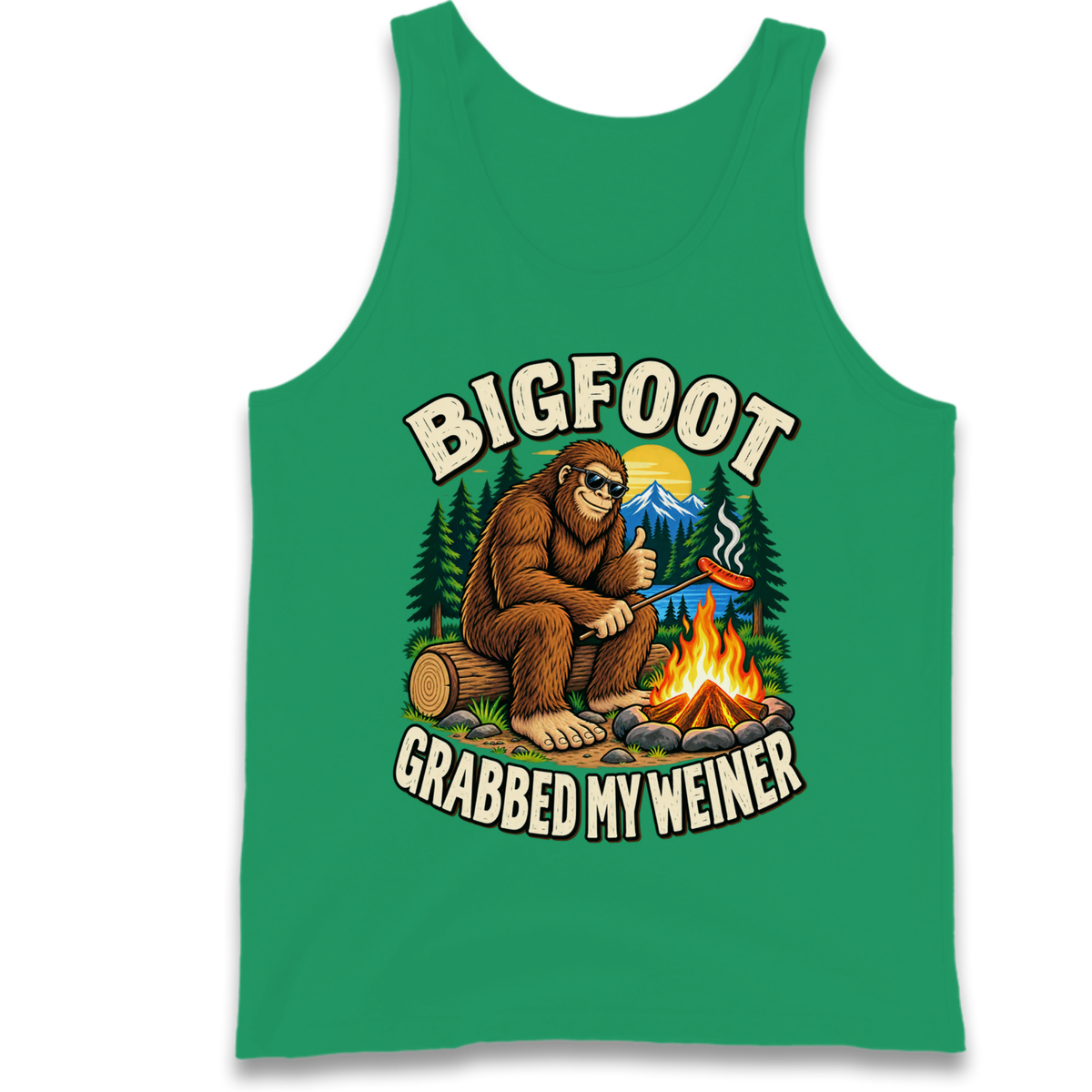 Bigfoot Grabbed My Weiner Camping Tank Top