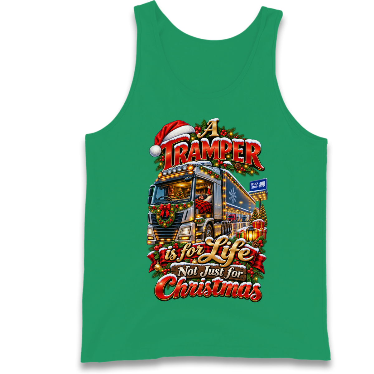 Trucker Christmas Tank Top