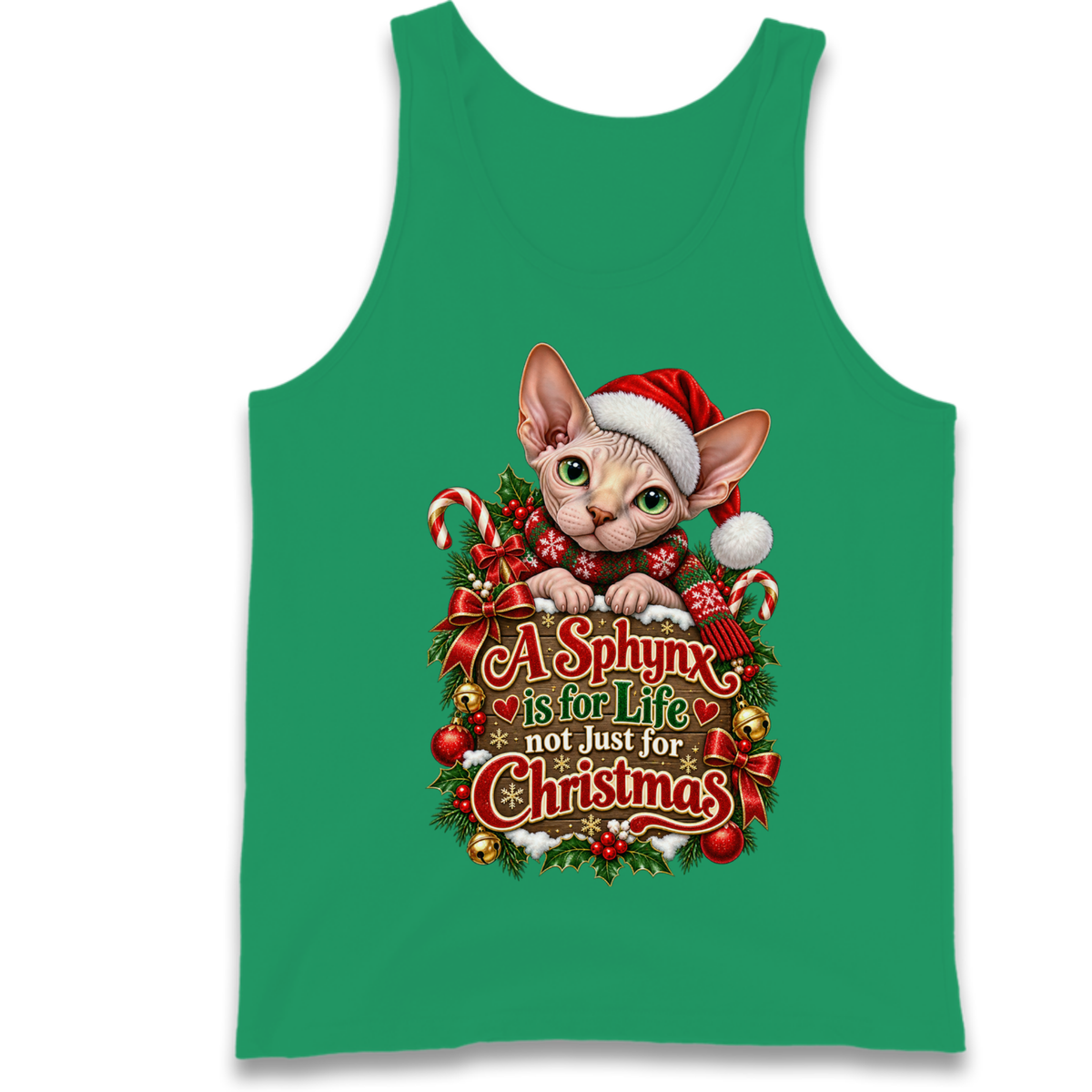 Sphynx Cat Christmas Tank Top