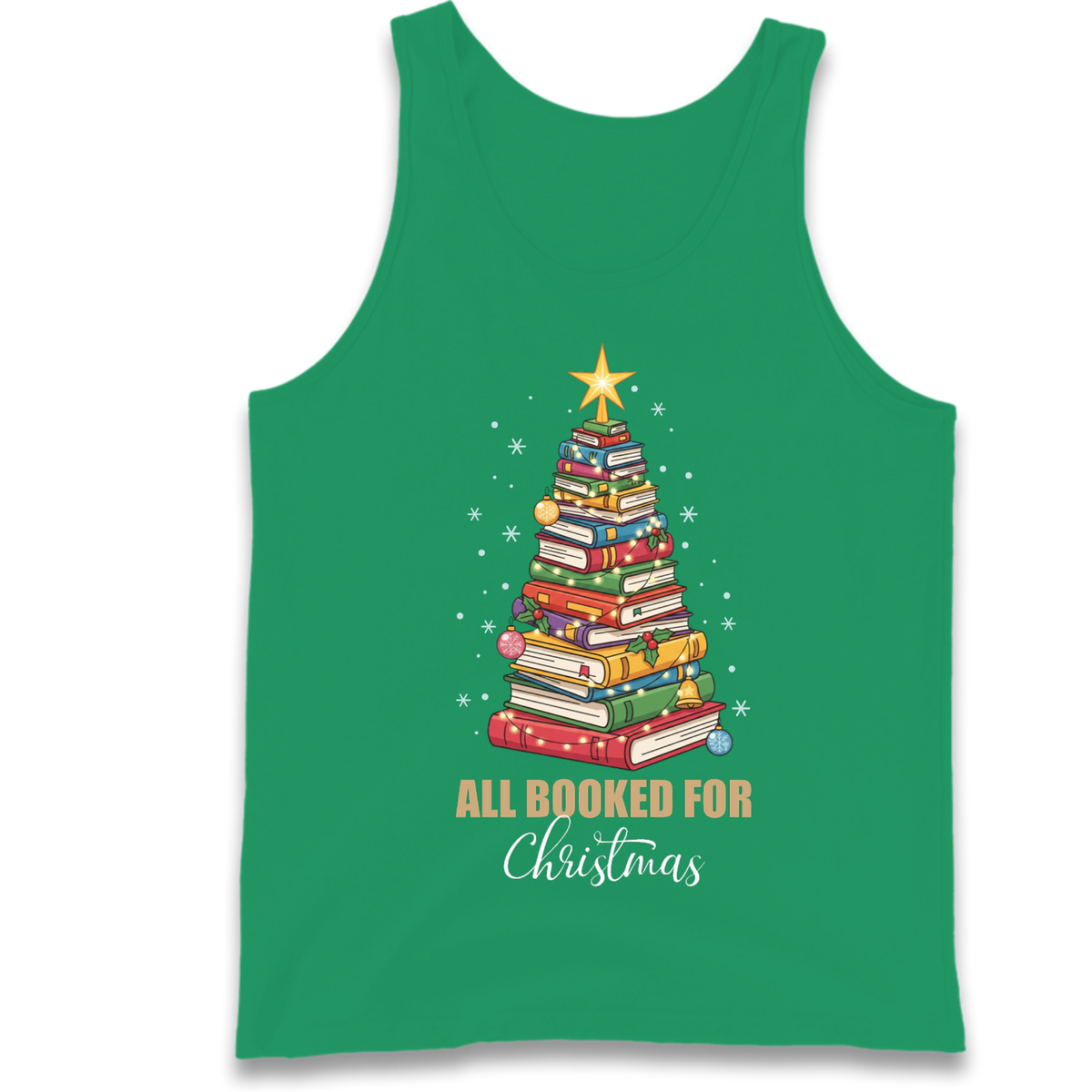 Book Tree Christmas Tank Top