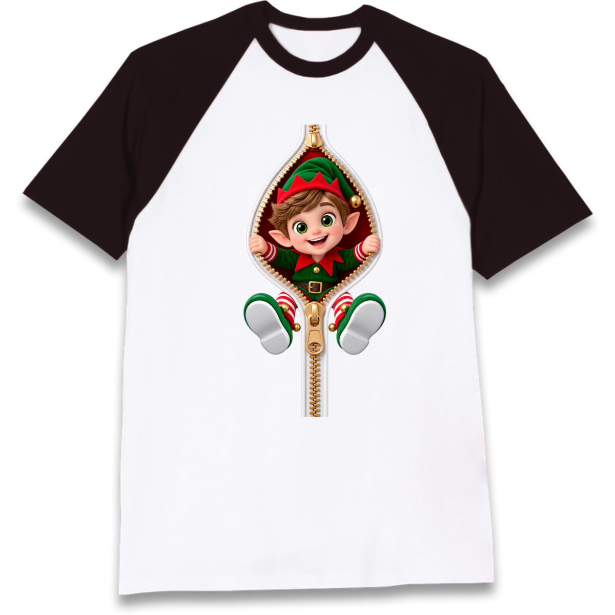 Elf Christmas Jumper Raglan T-Shirt