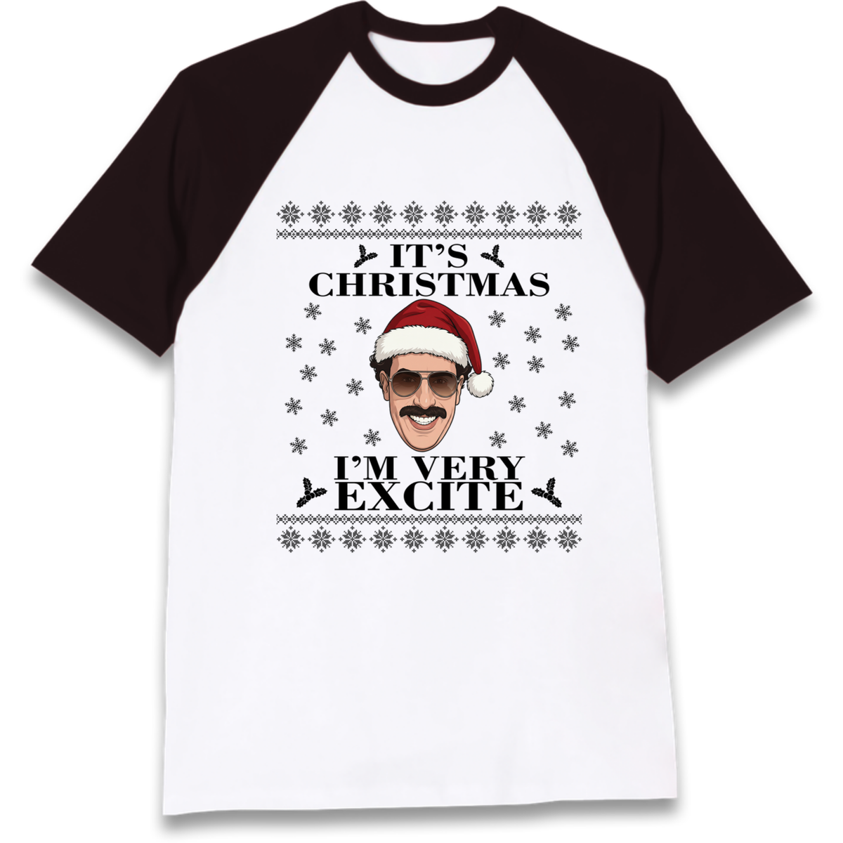 I Very Excite Christmas Raglan T-Shirt