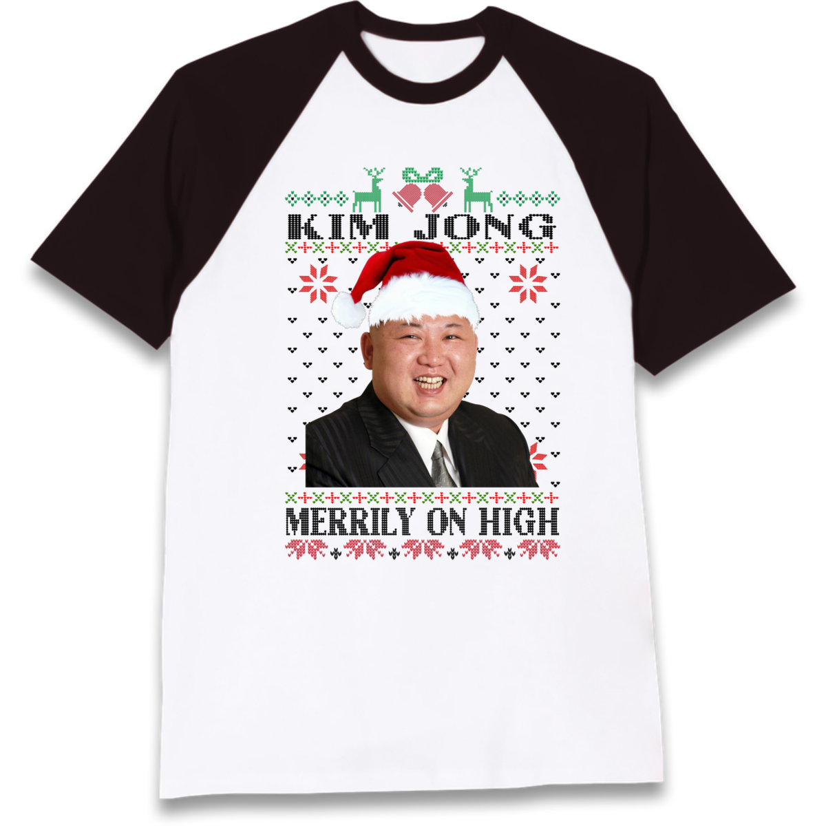 Kim Jong Christmas Raglan T-Shirt
