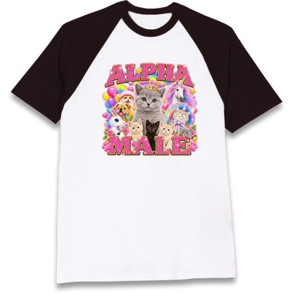 Alpha Male Funny Kitten Unicorn Raglan T-Shirt