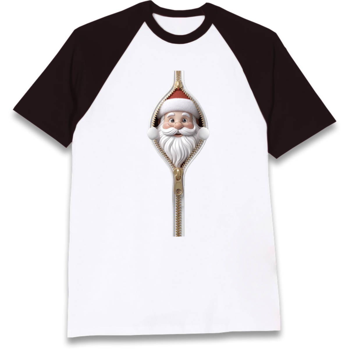 Santa Face Novelty Raglan T-Shirt