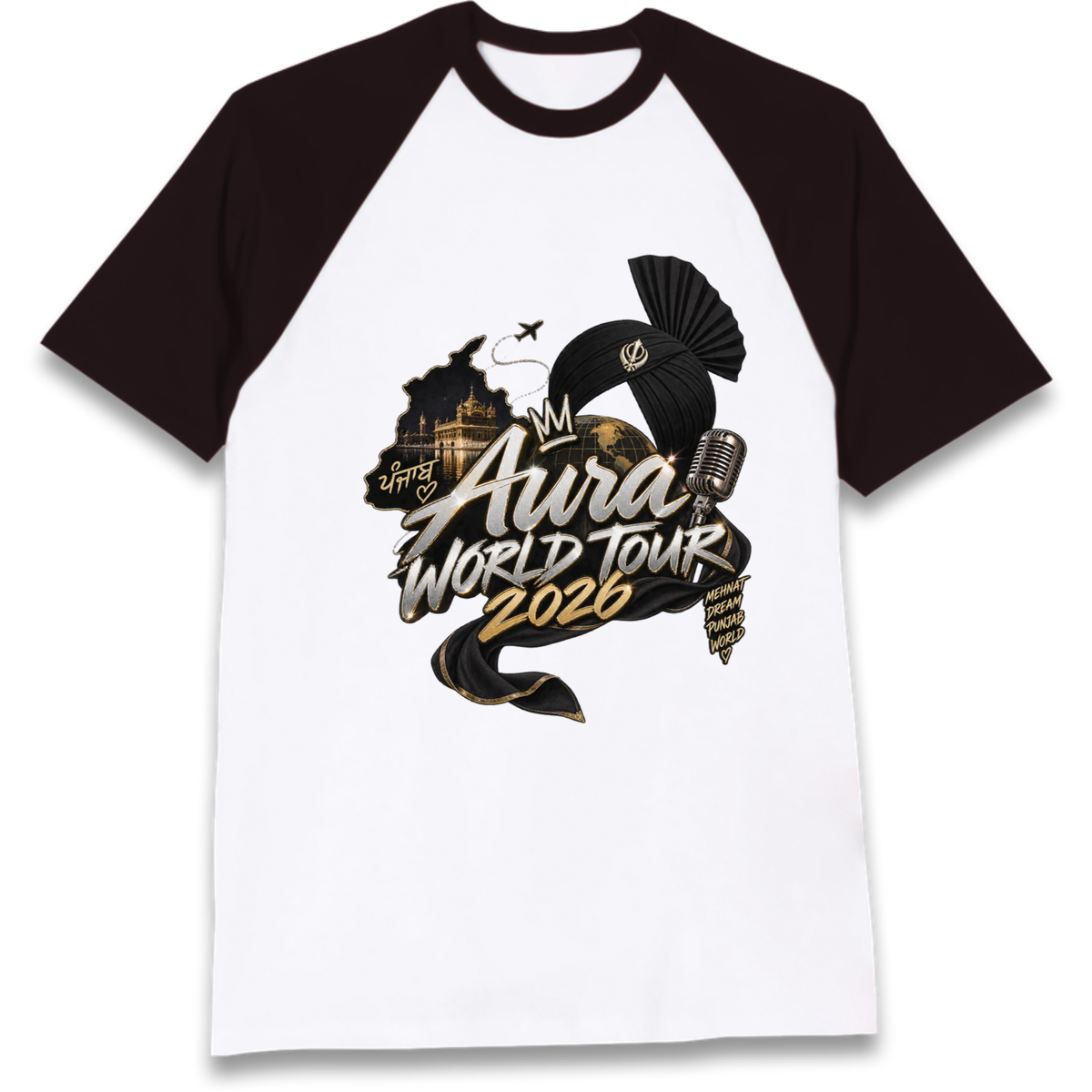 Diljit Dosanjh Aura World Tour 2026 Raglan T-Shirt