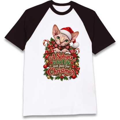 Sphynx Cat Christmas Raglan T-Shirt