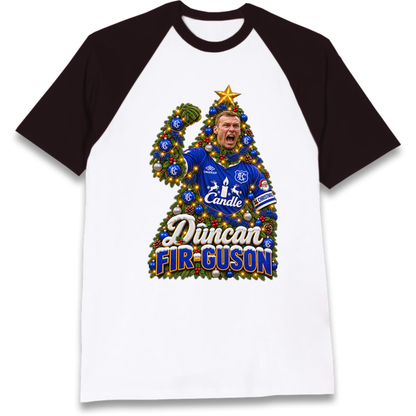 Duncan Ferguson Everton Christmas Raglan T-Shirt