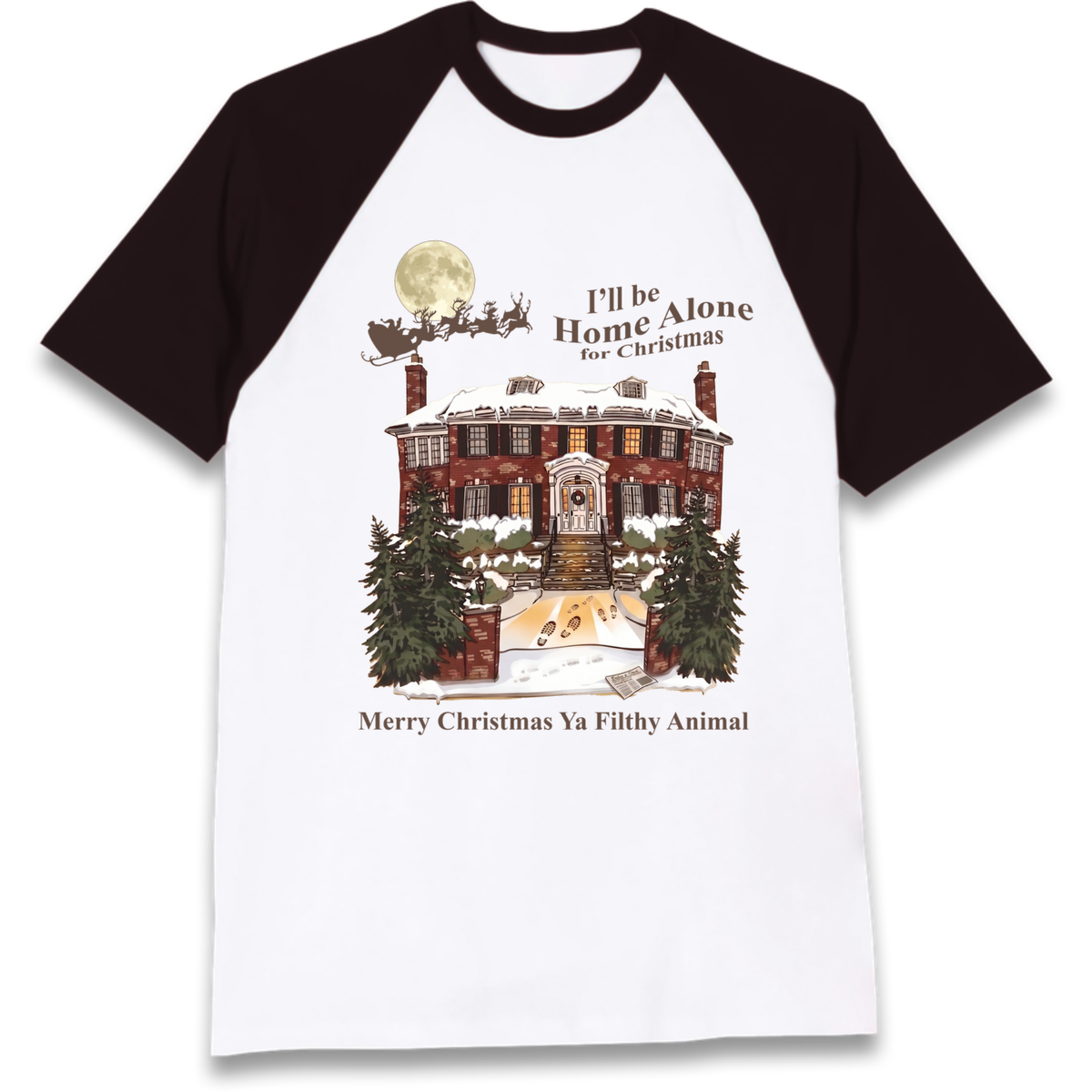 Home Alone Festive Christmas Raglan T-Shirt