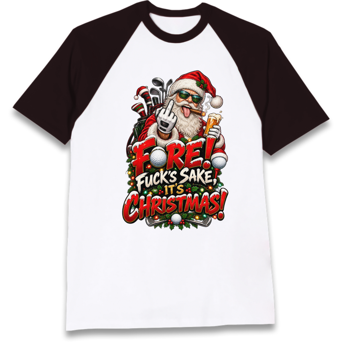 Rude Golf Christmas Raglan T-Shirt