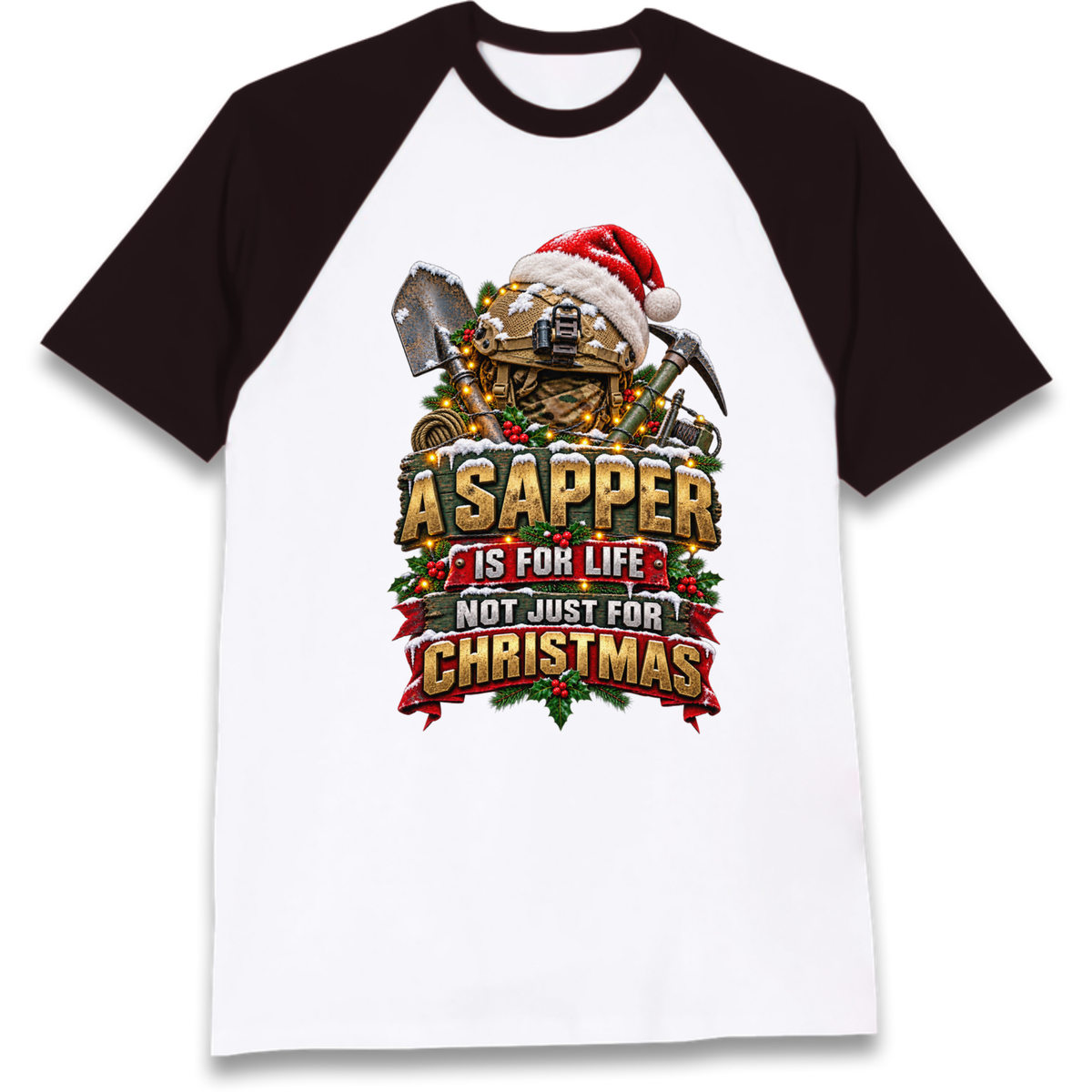 Royal Engineers Sappers Christmas Raglan T-Shirt