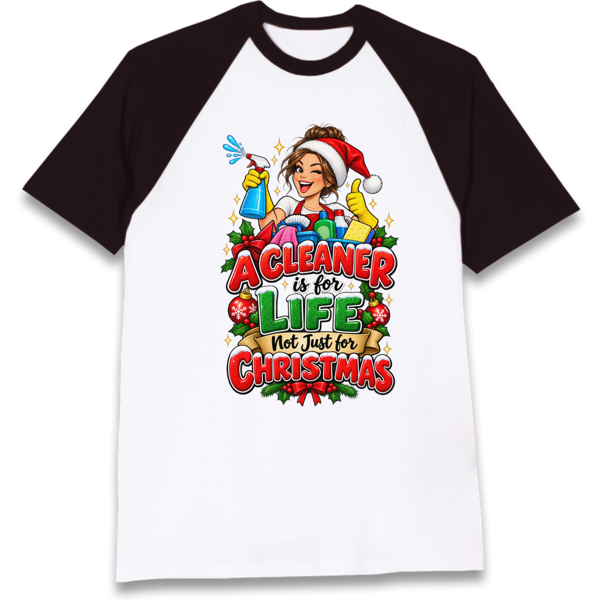 Cleaner Christmas Raglan T-Shirt