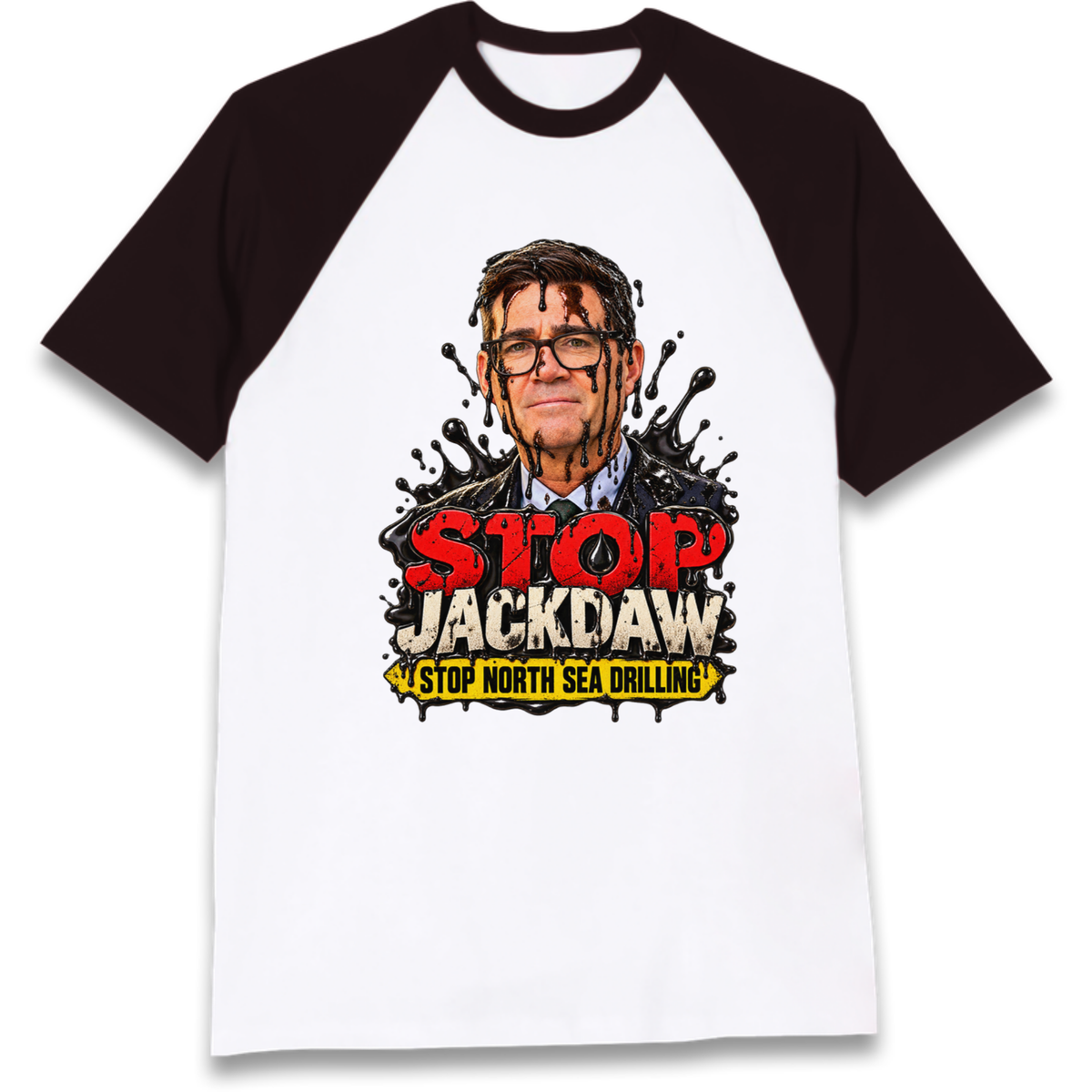 Stop Jackdaw Stop North Sea Drilling Andy Burnham Raglan T-Shirt