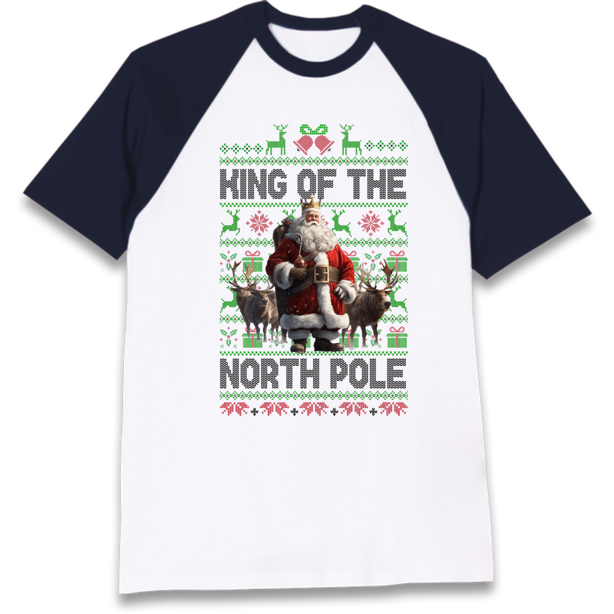 King Santa Christmas Raglan T-Shirt