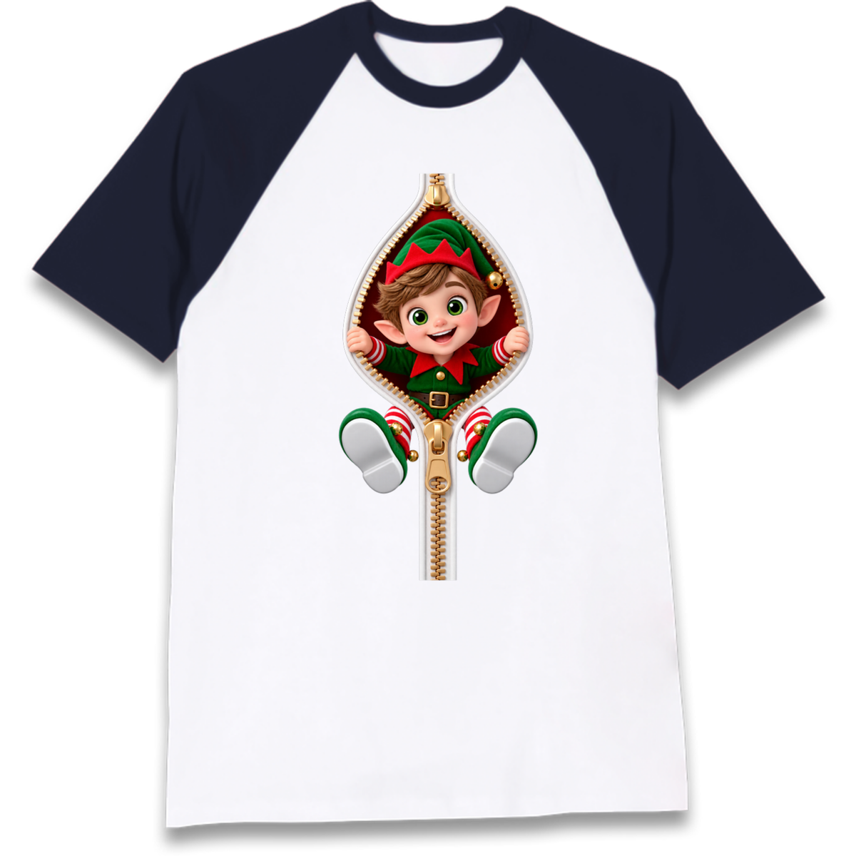 Elf Christmas Jumper Raglan T-Shirt