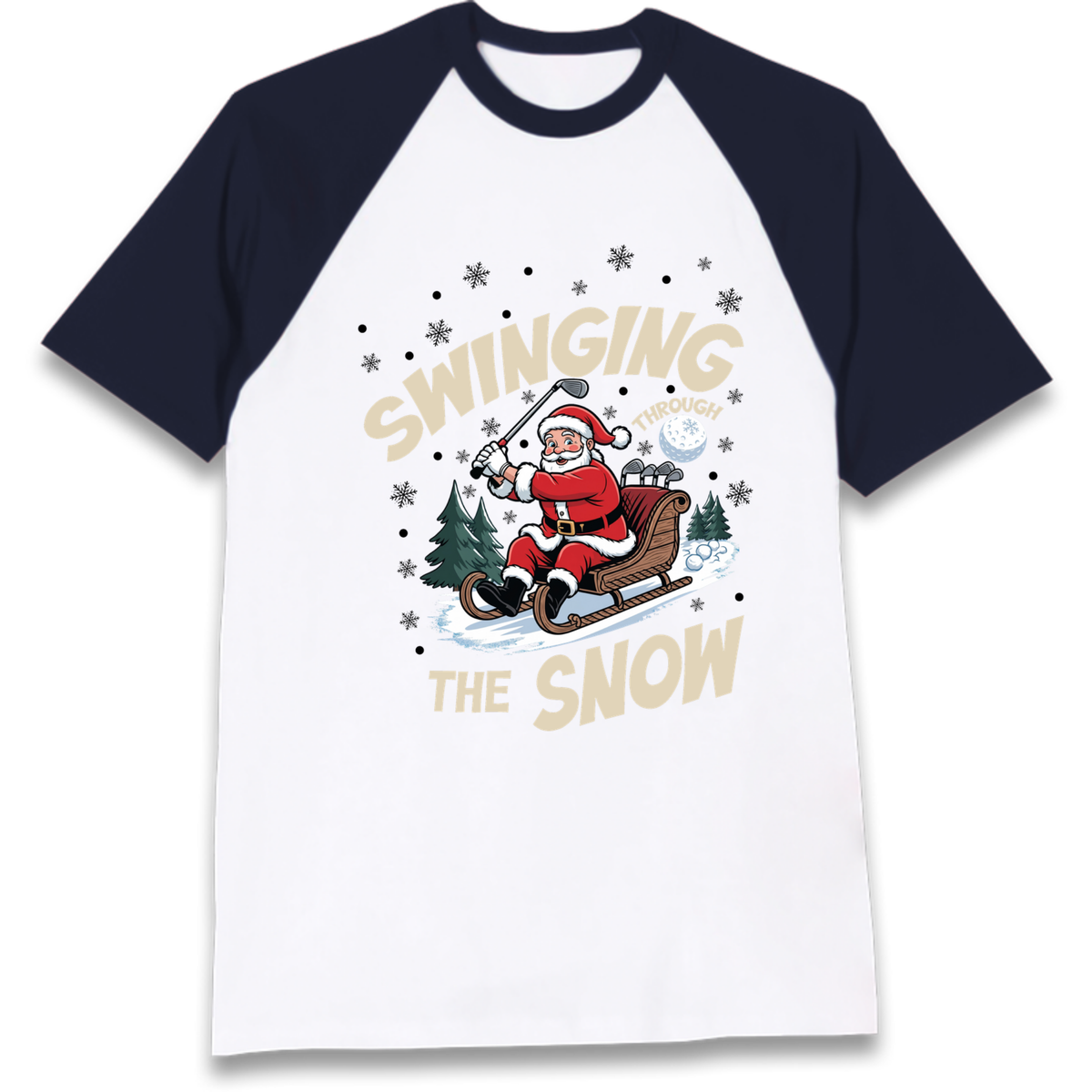 Christmas Golf Raglan T-Shirt