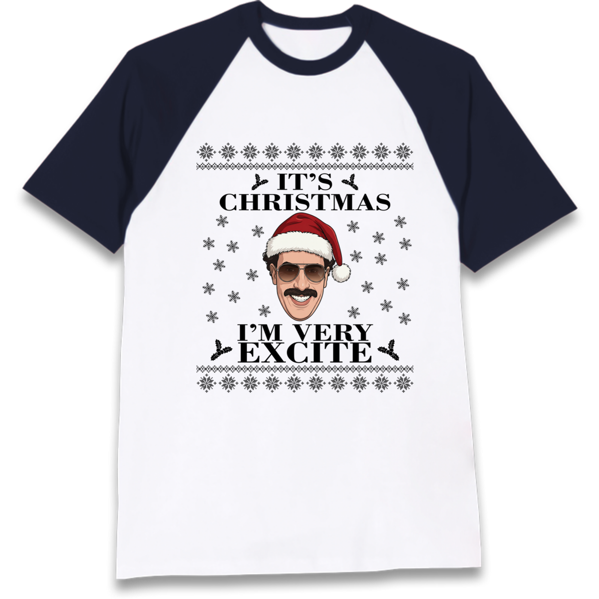 I Very Excite Christmas Raglan T-Shirt