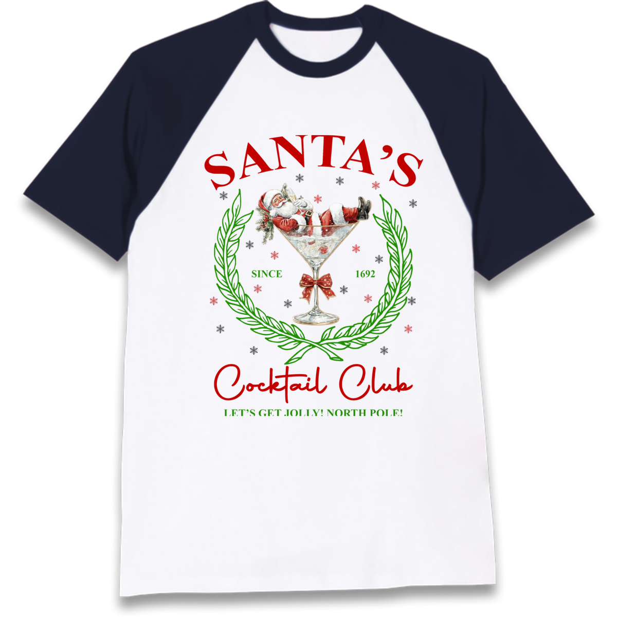 Cocktail Lover Christmas Raglan T-Shirt