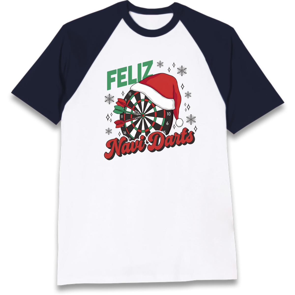 Feliz Navidarts Raglan T-Shirt - Festive Darts Gift