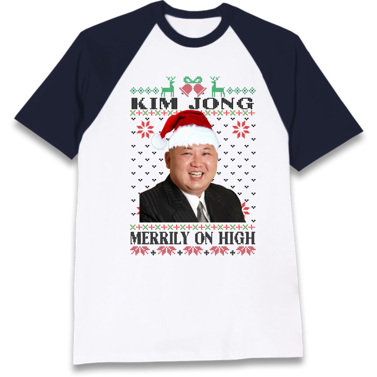 Kim Jong Christmas Raglan T-Shirt