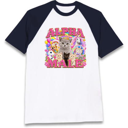 Alpha Male Funny Kitten Unicorn Raglan T-Shirt