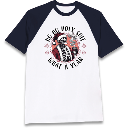 HO HO Holy Santa Raglan T-Shirt
