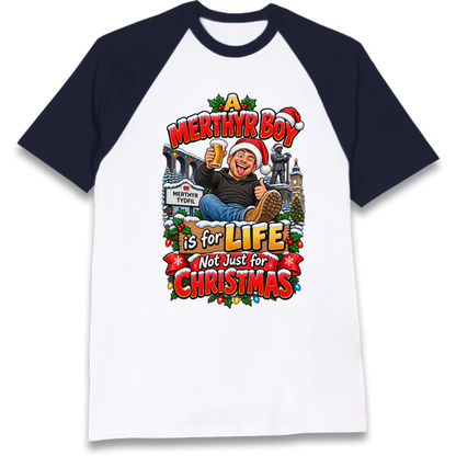 Merthyr Boy Christmas Raglan T-Shirt