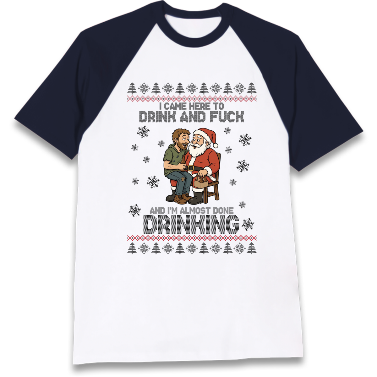 Rude Santa Graphic Raglan T-Shirt