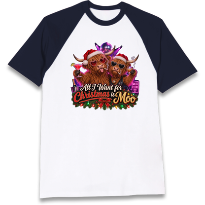 Highland Cow Christmas Raglan T-Shirt