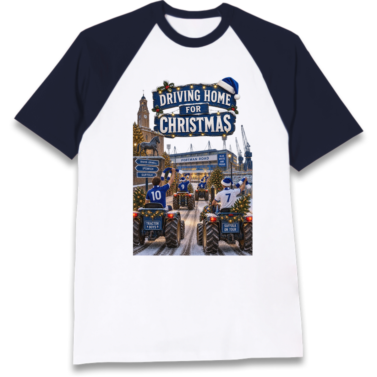 Ipswich Town Christmas Raglan T-Shirt