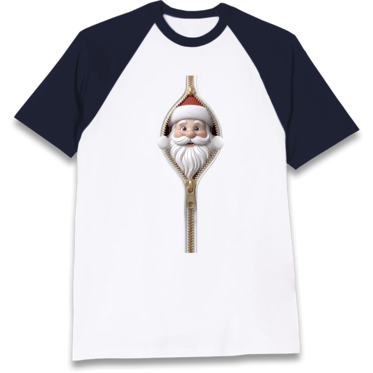 Santa Face Novelty Raglan T-Shirt