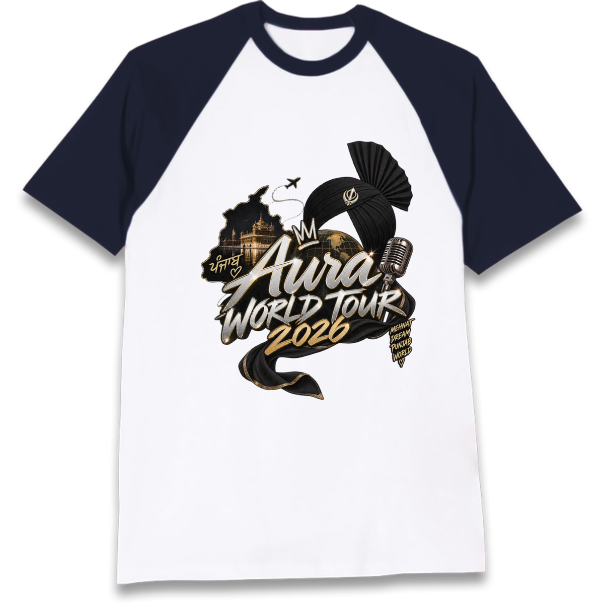 Diljit Dosanjh Aura World Tour 2026 Raglan T-Shirt