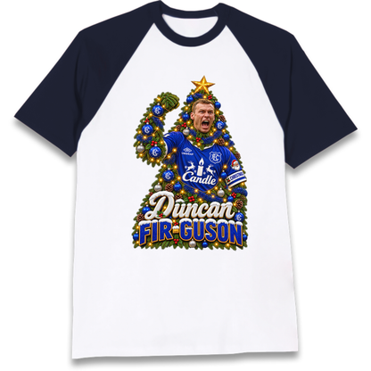 Duncan Ferguson Everton Christmas Raglan T-Shirt